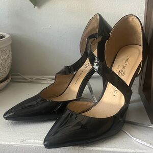 Chinese Laundry Glossy Black Heels W8.5